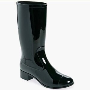 Jeffrey Campbell Showers‎ Waterproof Rain Boot (Women) 8M, Black Gloss, NWT